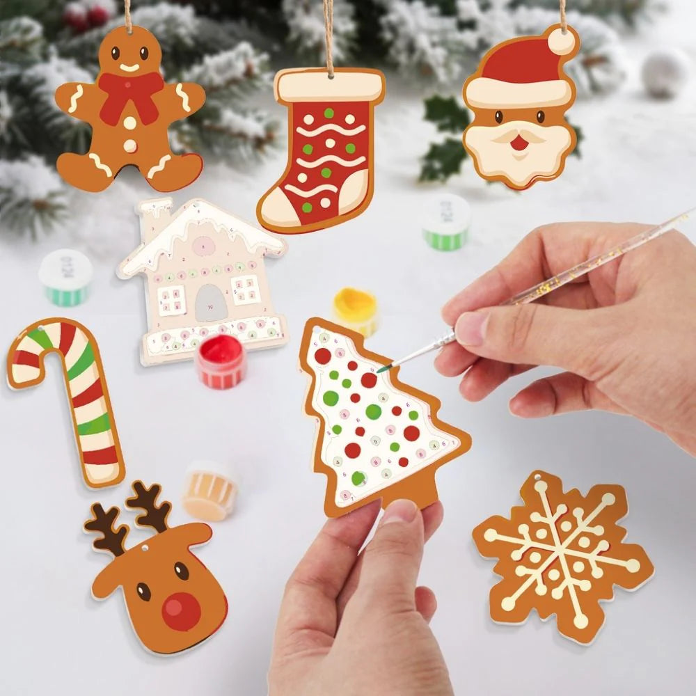 Peinture par numéro Noël Enchanté – détail toile – Maison Artsen