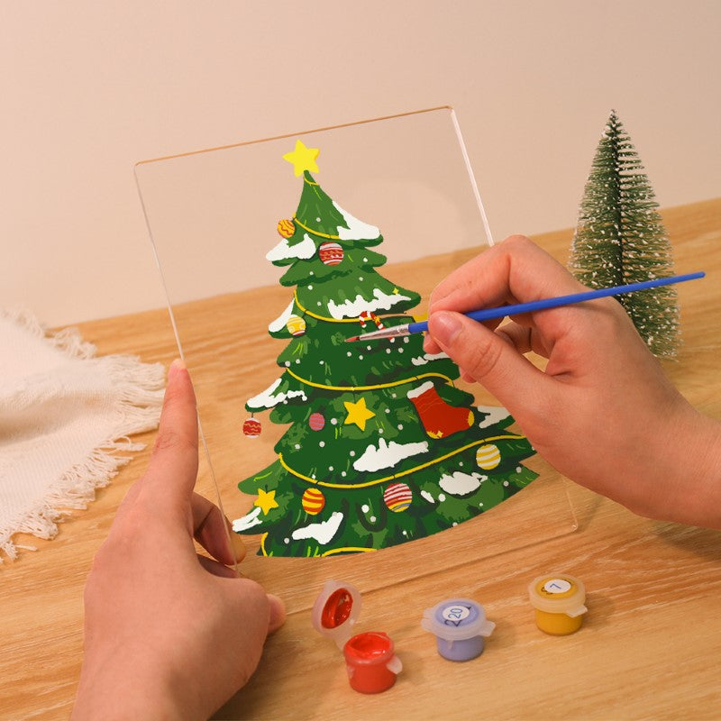 Lampe à peindre par numéro Sapin Enneigé, vue 6, Maison Artsen