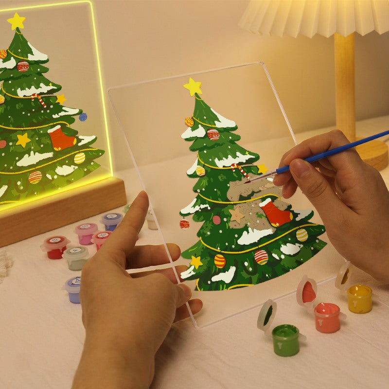 Lampe à peindre par numéro Sapin Enneigé, vue 4, Maison Artsen