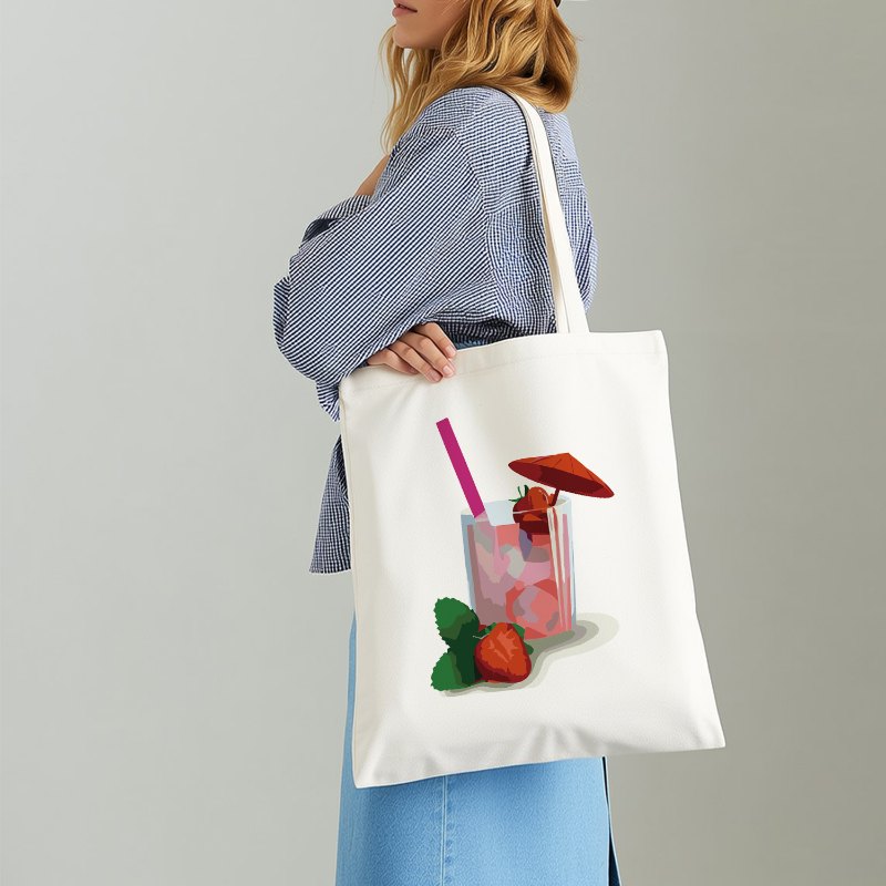 Tote bag à peindre par numéro Daiquiri à la Fraise, vue 3, Maison Artsen