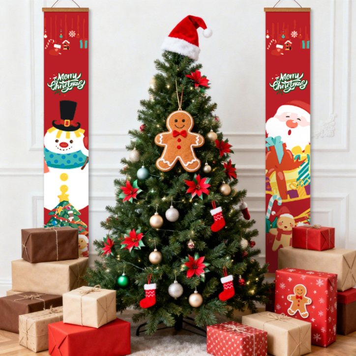 Panneaux de porte à peindre par numéro Père Noël et Bonhomme de Neige, vue 5, Maison Artsen