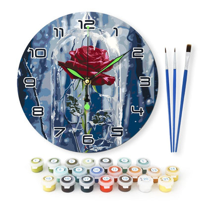 Horloge à peindre par numéro Rose sous Cloche, vue 4, Maison Artsen