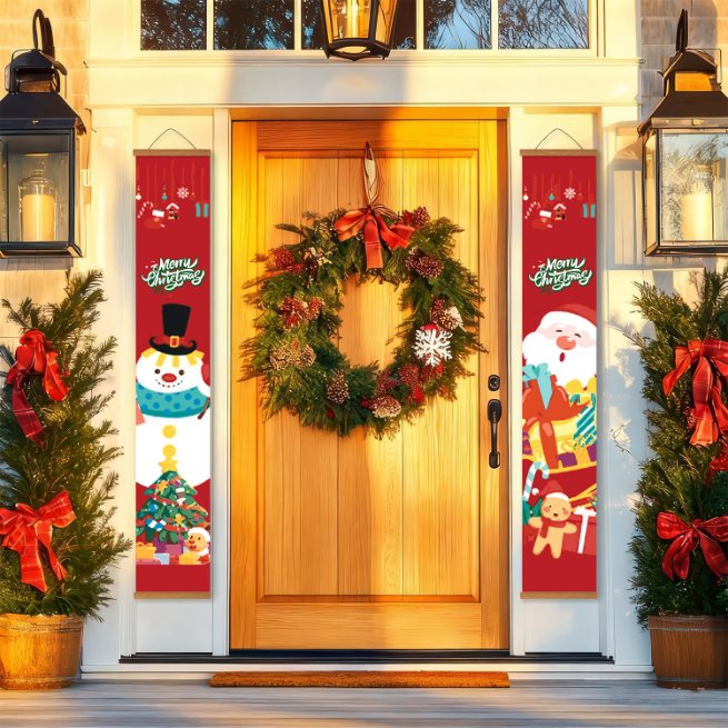 Panneaux de porte à peindre par numéro Père Noël et Bonhomme de Neige, vue 3, Maison Artsen