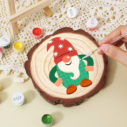 Rondelle de bois à peindre par numéro Lutin de Noël, vue 8, Maison Artsen