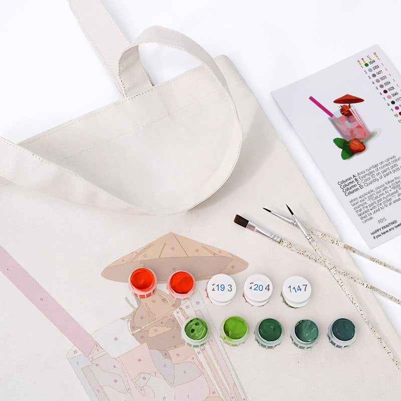 Tote bag à peindre par numéro Daiquiri à la Fraise, vue 6, Maison Artsen