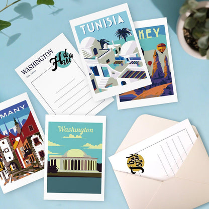 Cartes postales à peindre par numéro Tour du Monde, Maison Artsen