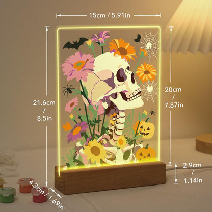 Lampe à peindre par numéro Crâne en Fleurs, vue 4, Maison Artsen
