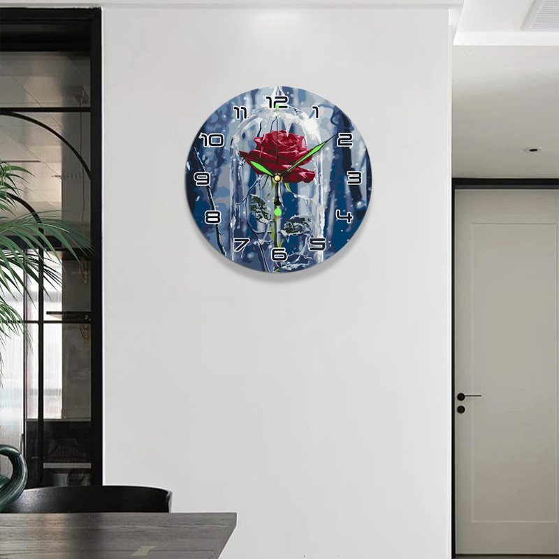 Horloge à peindre par numéro Rose sous Cloche, vue 2, Maison Artsen