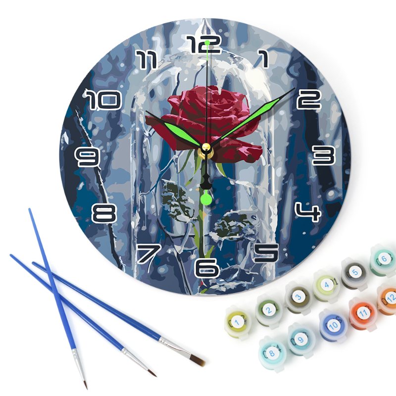 Horloge à peindre par numéro Rose sous Cloche, vue 5, Maison Artsen