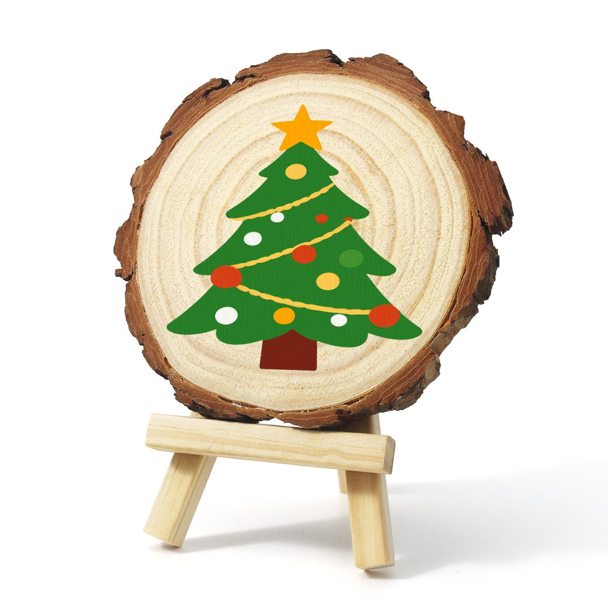 Rondelle de bois à peindre par numéro Petit Sapin de Noël, vue 2, Maison Artsen