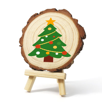 Rondelle de bois à peindre par numéro Petit Sapin de Noël, vue 2, Maison Artsen
