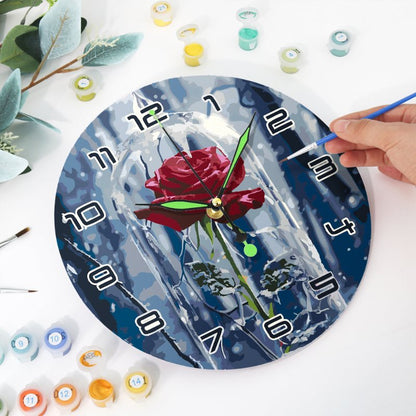 Horloge à peindre par numéro Rose sous Cloche, vue 6, Maison Artsen