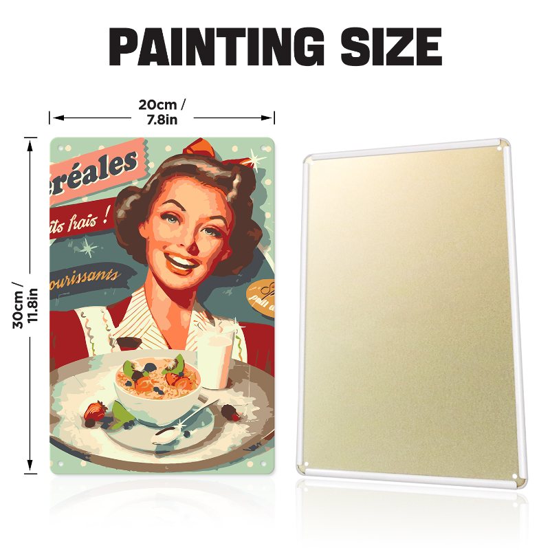 Affiche en métal à peindre par numéro Petit-Déjeuner Rétro, vue 8, Maison Artsen