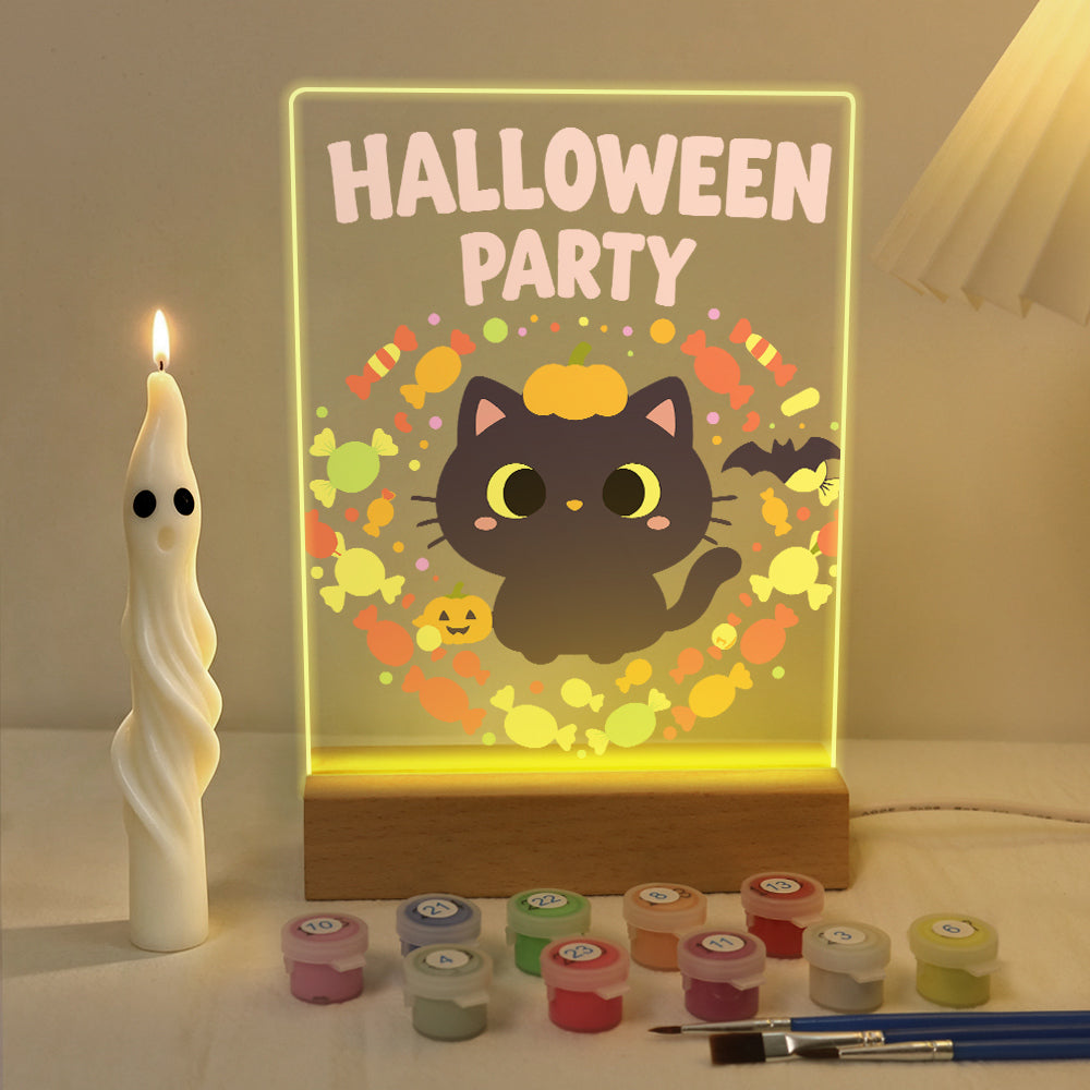 Lampe à peindre par numéro Chaton et sa Couronne de Bonbons, vue 2, Maison Artsen