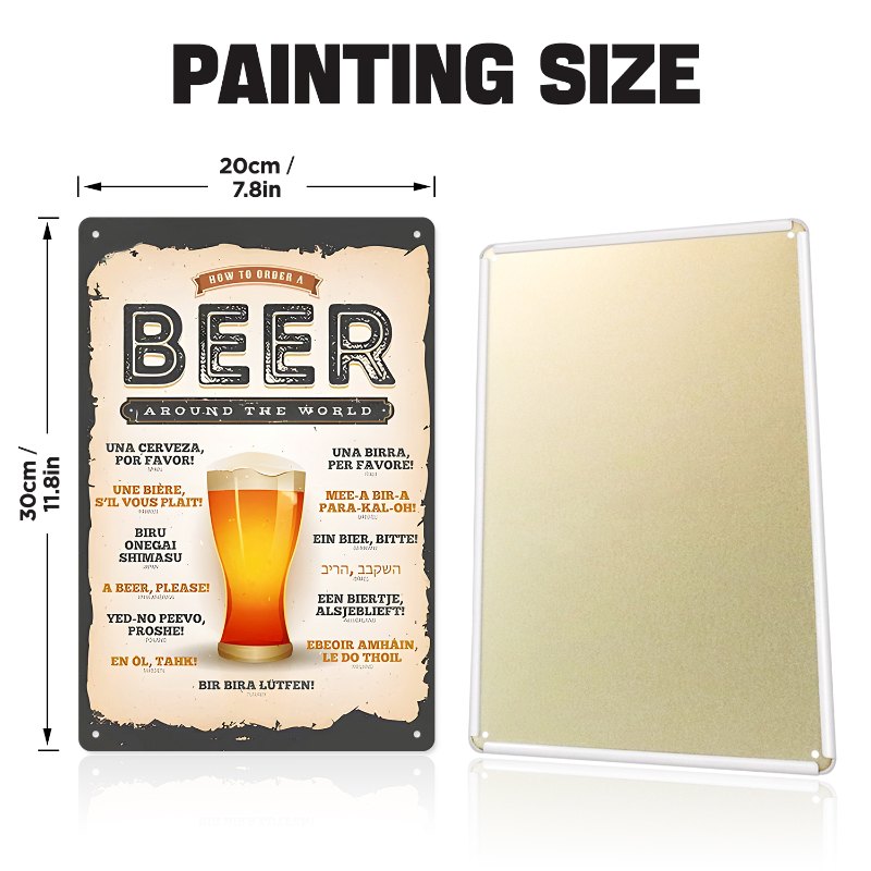Affiche en métal à peindre par numéro Une Bière, s'il vous plaît, vue 8, Maison Artsen