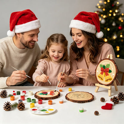Rondelle de bois à peindre par numéro Clochettes de Noël, vue 8, Maison Artsen