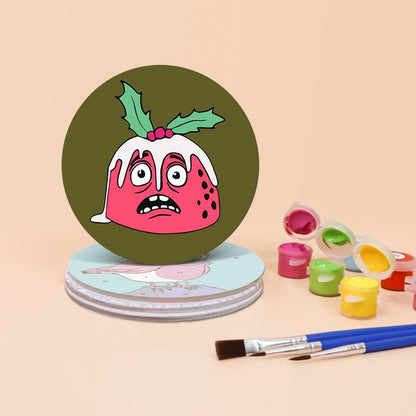 Sous-verres à peindre par numéro Noël Loufoque, vue 7, Maison Artsen