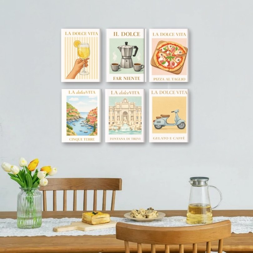Peintures par numéro Bella Italia en décoration murale – aux couleurs de l'Italie – Maison Artsen