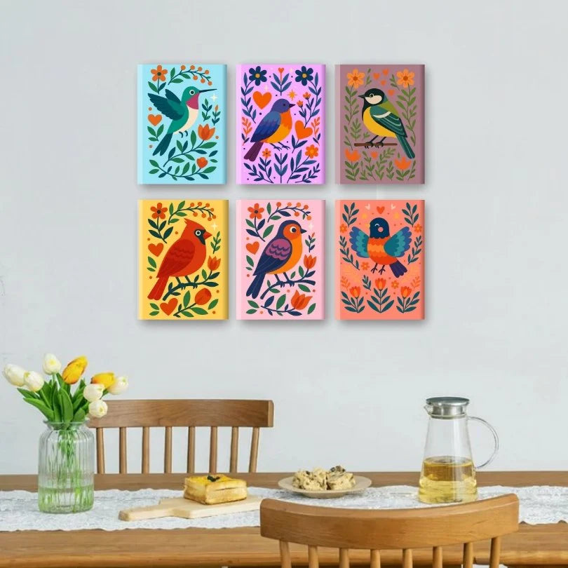 Peintures par numéro Piou-piou en décoration murale – sur le thème des oiseaux – Maison Artsen