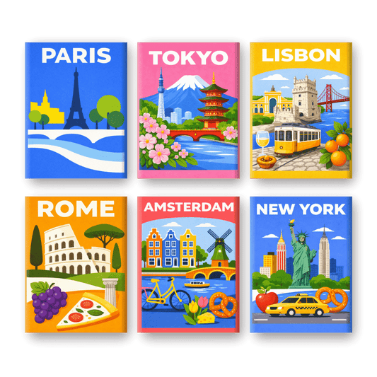 Coffret 6 peintures par numéro Capitales Colorées – inspiré des grandes capitales du monde – Maison Artsen