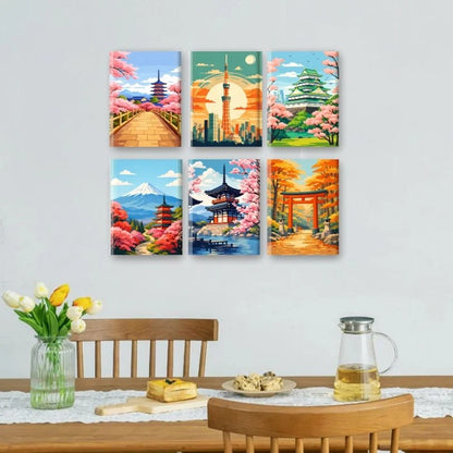 Peintures par numéro Japon en décoration murale – entre paysages et scènes urbaines – Maison Artsen