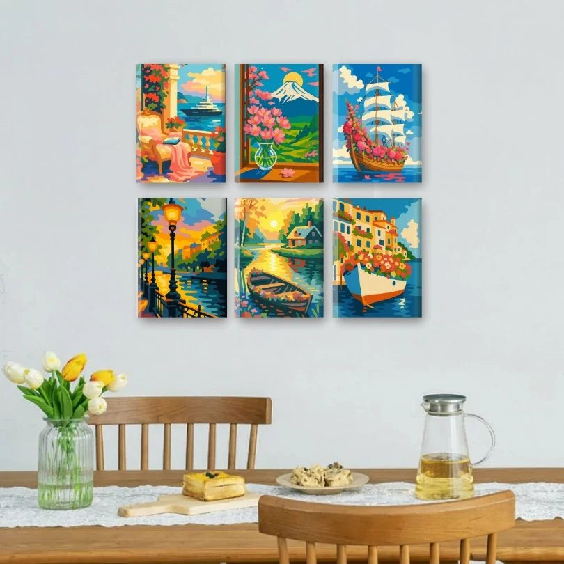 Peintures par numéro Bateaux fleuris en décoration murale – sur le thème des bateaux fleuris – Maison Artsen