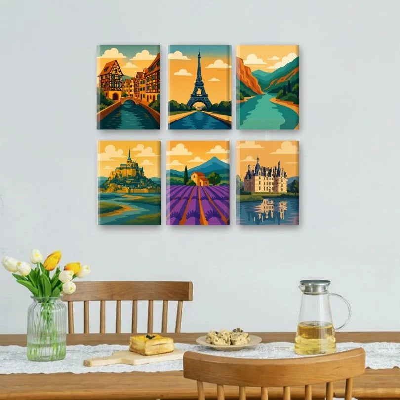 Peintures par numéro Paysages Français en décoration murale – entre paysages et scènes urbaines – Maison Artsen