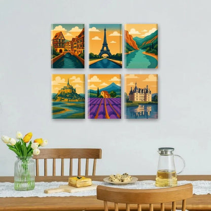 Peintures par numéro Paysages Français en décoration murale – entre paysages et scènes urbaines – Maison Artsen