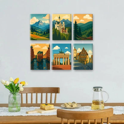 Peintures par numéro Paysages d'Allemagne en décoration murale – entre paysages et scènes urbaines – Maison Artsen