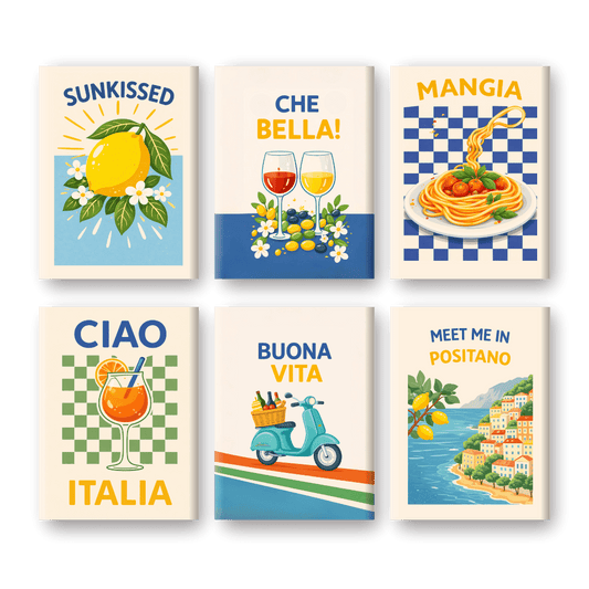 Coffret 6 peintures par numéro Italian Buona Vita – inspiré de l'art de vivre italien – Maison Artsen