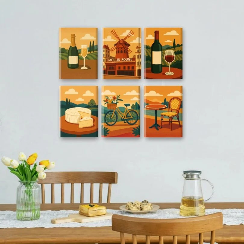 Peintures par numéro Simplement la France en décoration murale – entre paysages et scènes urbaines – Maison Artsen