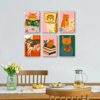 Peintures par numéro Chat Cocooning en décoration murale – sur le thème des animaux – Maison Artsen