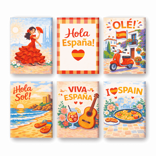 Coffret 6 peintures par numéro Viva Espana – aux couleurs de l'Espagne – Maison Artsen