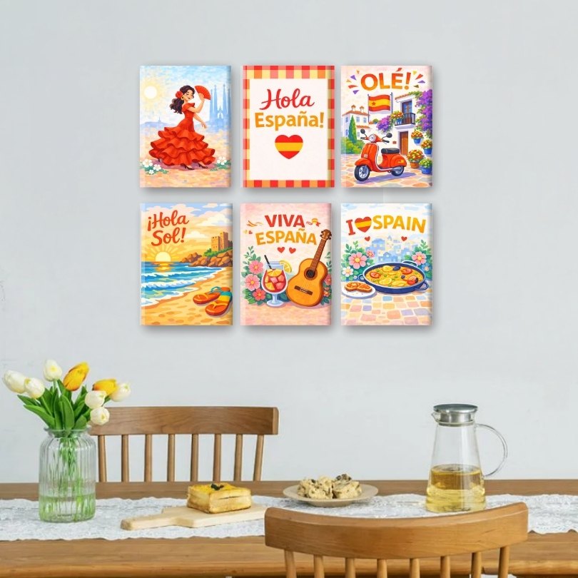 Peintures par numéro Viva Espana en décoration murale – aux couleurs de l'Espagne – Maison Artsen