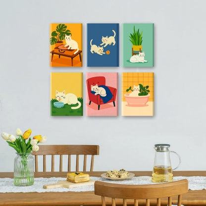 Peintures par numéro Petit Chat Blanc en décoration murale – sur le thème des chats blancs – Maison Artsen