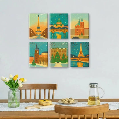 Peintures par numéro Paris à Noël en décoration murale – inspiré de scènes urbaines – Maison Artsen