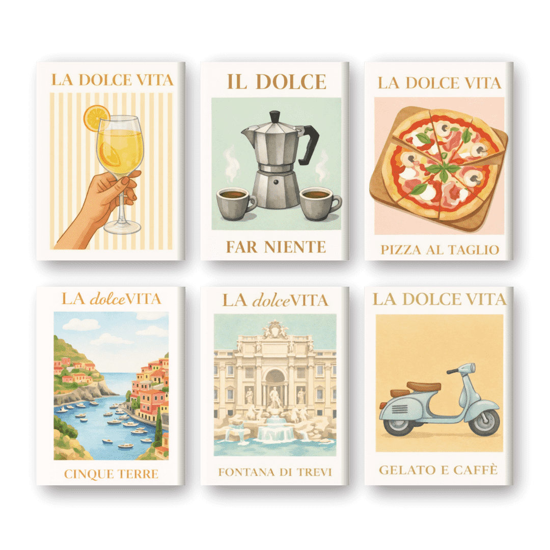 Coffret 6 peintures par numéro Bella Italia – aux couleurs de l'Italie – Maison Artsen