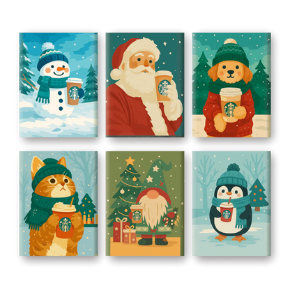 "Cutie" Mini Paint-by-Numbers Set, 6 Canvases