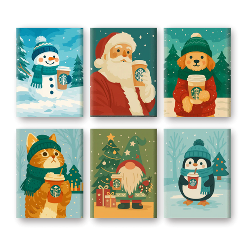"Cutie" Mini Paint-by-Numbers Set, 6 Canvases