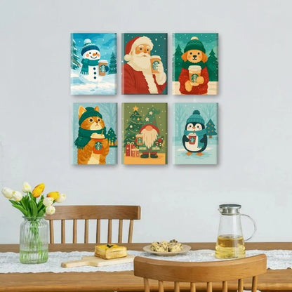 "Cutie" Mini Paint-by-Numbers Set, 6 Canvases