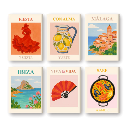Coffret 6 peintures par numéro Espagne & Cie – aux couleurs de l'Espagne – Maison Artsen