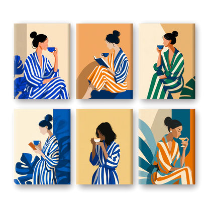 Coffret 6 peintures par numéro Chilling Vibes – pour une ambiance relaxante et décontractée – Maison Artsen
