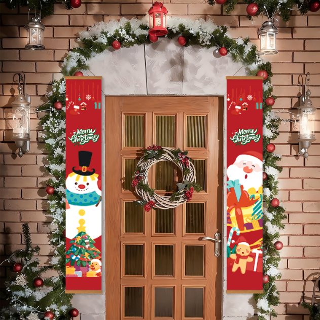Panneaux de porte à peindre par numéro Père Noël et Bonhomme de Neige, vue 4, Maison Artsen