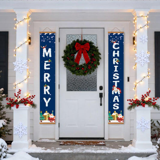 Panneaux de porte à peindre par numéro Merry Christmas Bleu Nuit, Maison Artsen