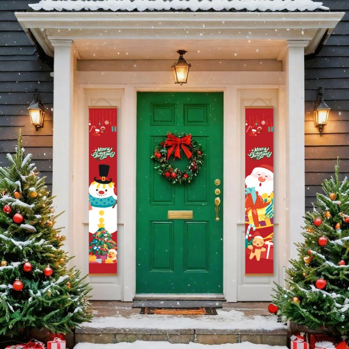 Panneaux de porte à peindre par numéro Père Noël et Bonhomme de Neige, Maison Artsen