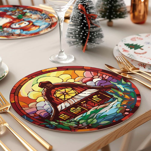 Sets de table à peindre par numéro Noël en Vitrail, Maison Artsen