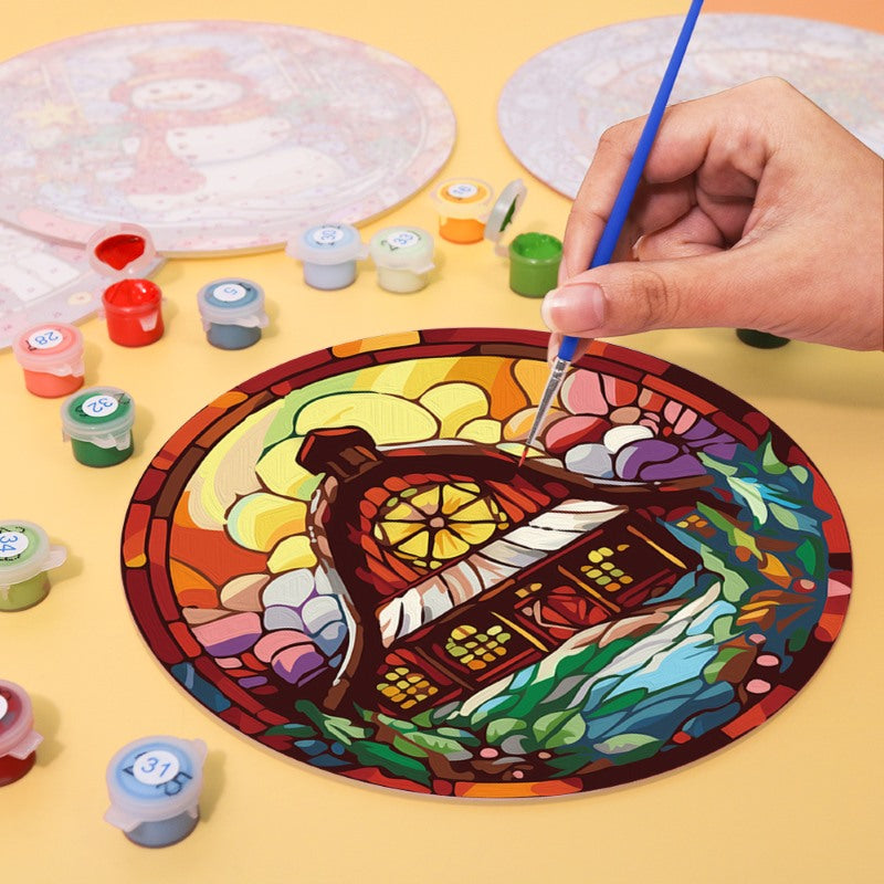 Sets de table à peindre par numéro Noël en Vitrail, vue 7, Maison Artsen