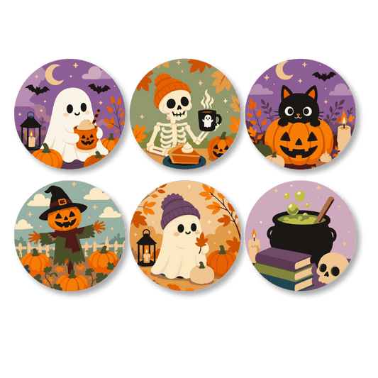 Sous-verres à peindre par numéro Halloween Douillet, Maison Artsen