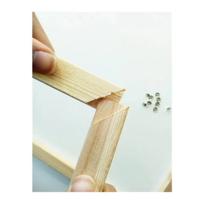 Peinture par numéro Châssis en bois 15×20 – Kit DIY 6 pièces – détail toile – Maison Artsen