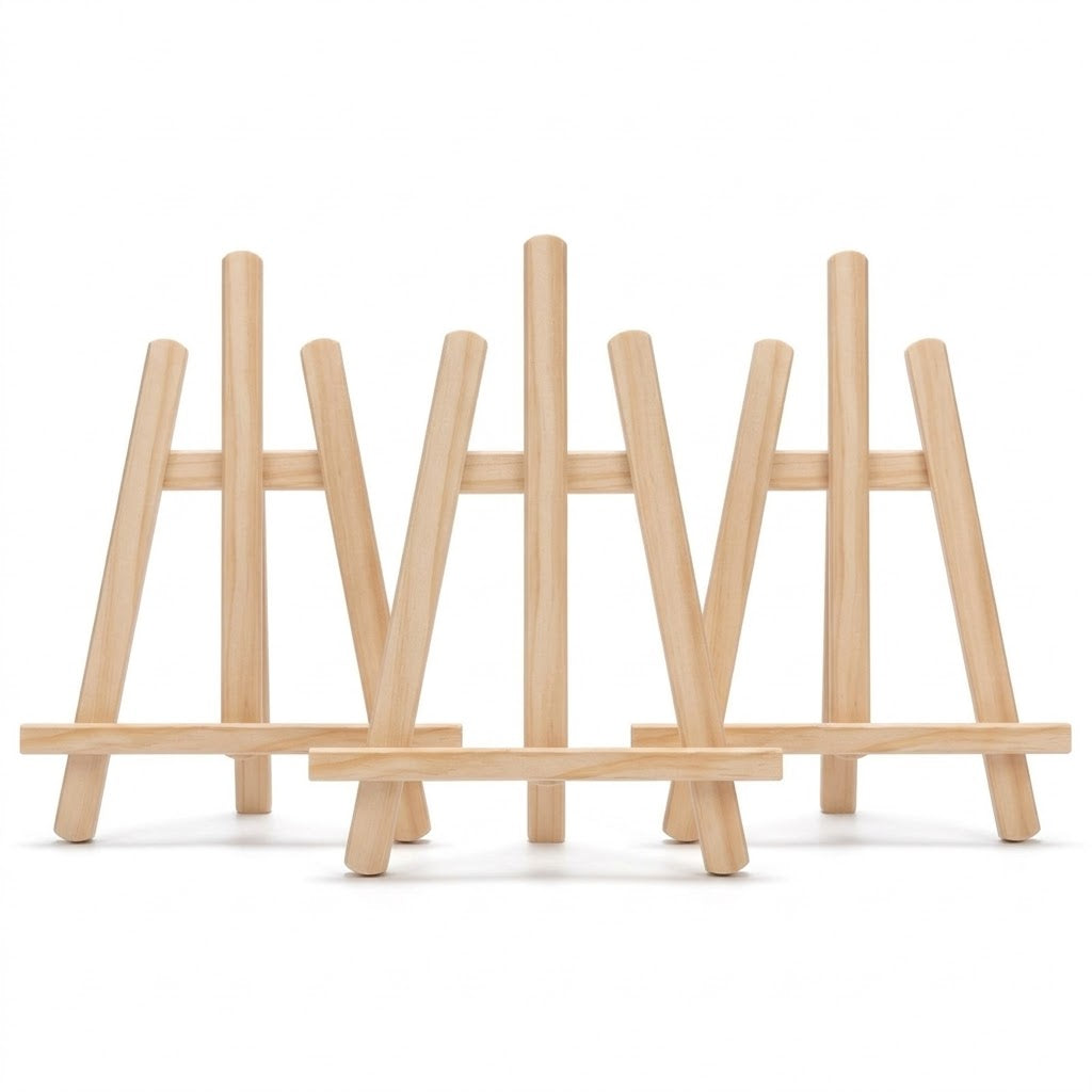 Peintures par numéro Petit chevalet en bois - Pack de 3 en décoration murale – aux couleurs inspirantes – Maison Artsen
